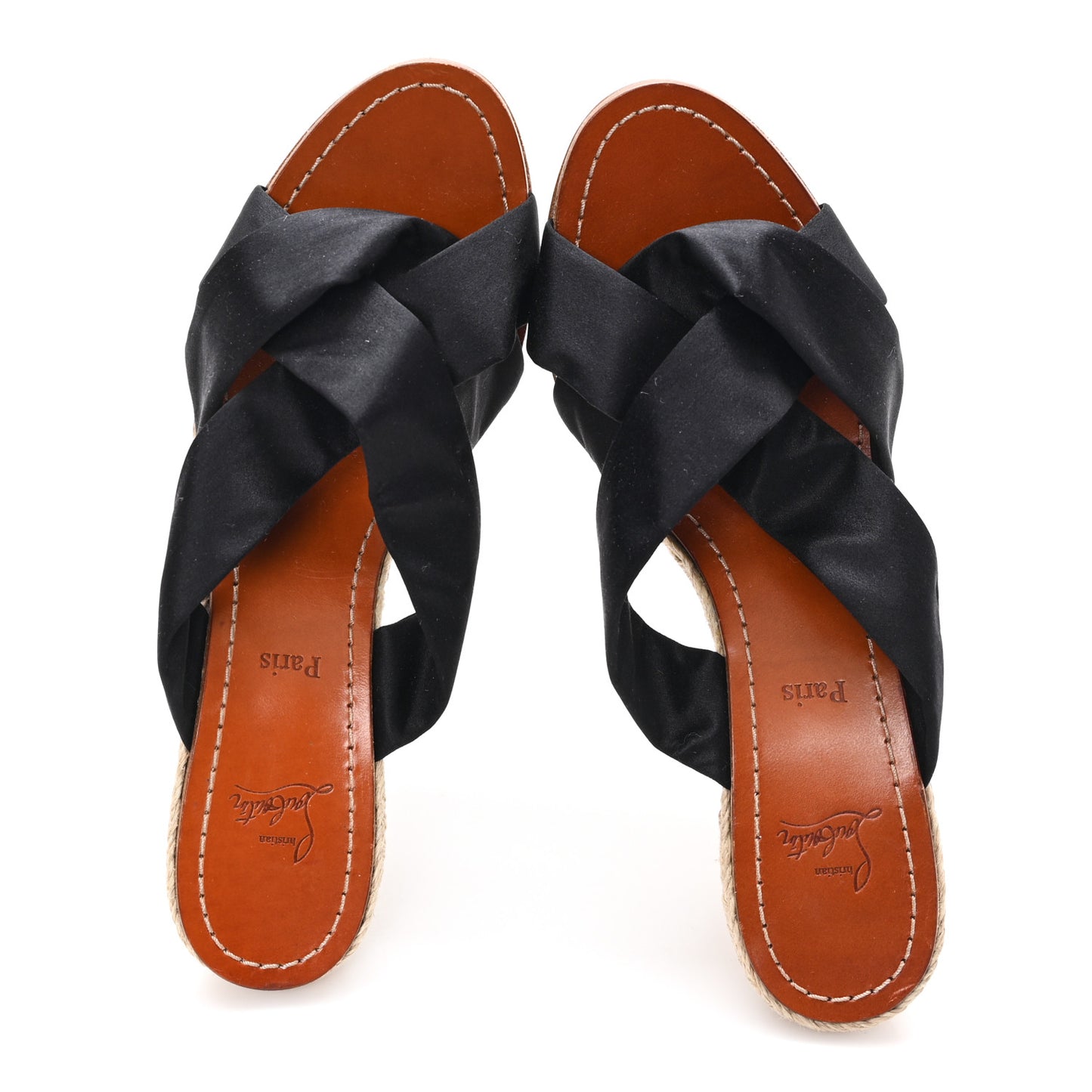 Silk Satin Delfin Espadrille Wedges 37 Black
