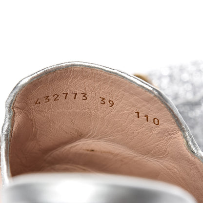 Gucci Glitter Womens Princetown Slippers 39 Silver 7 of 15