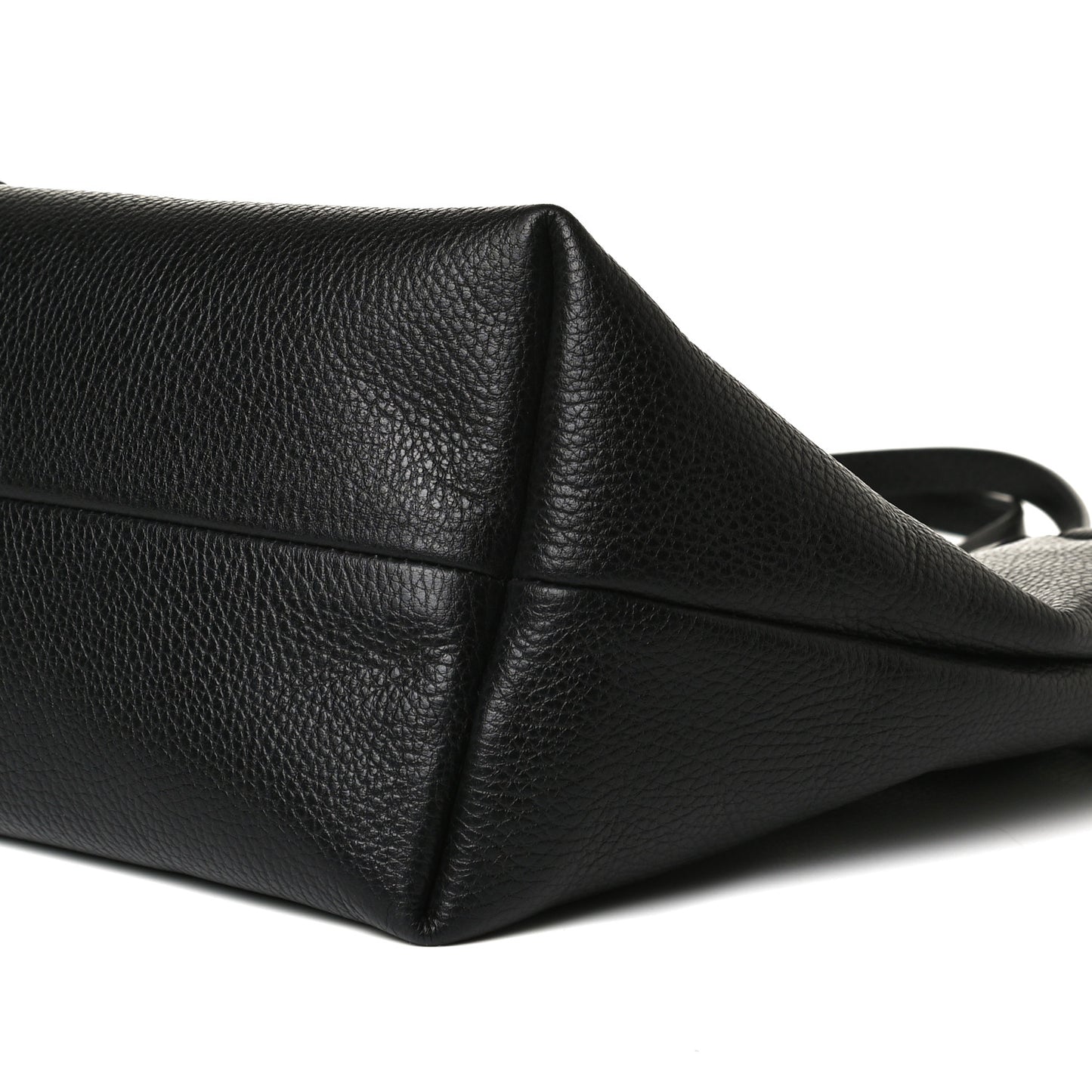 Pebbled Calfskin Bamboo Tassel Tote Black