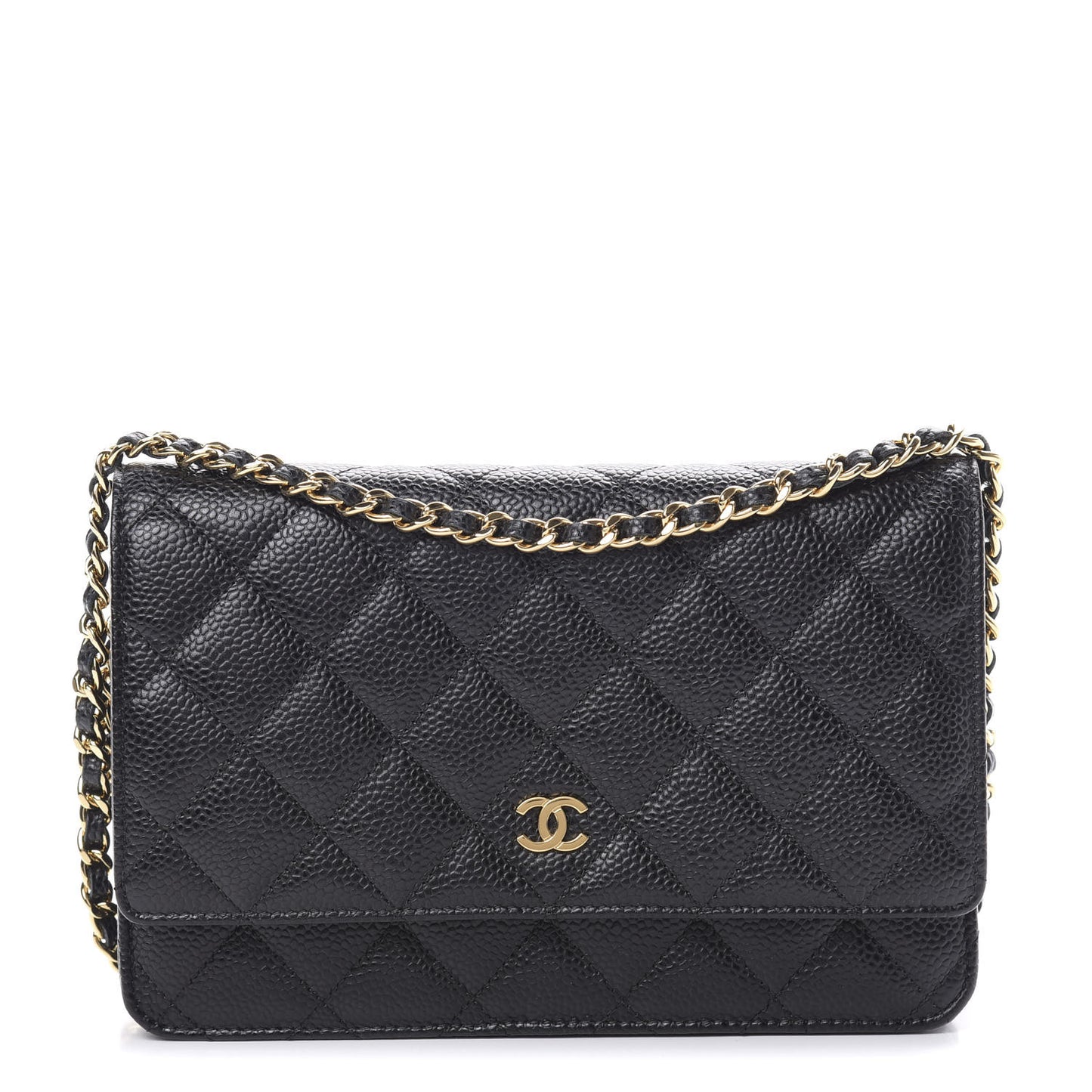 Caviar Quilted Wallet On Chain WOC Black
