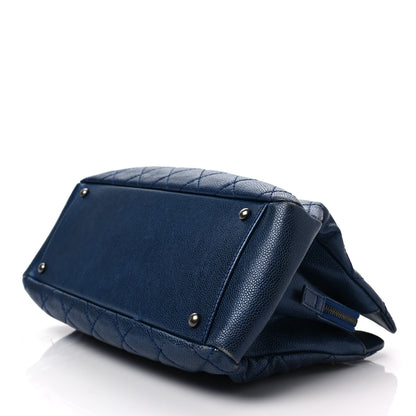 Chanel Iridescent Caviar Quilted Chic Shopping Tote Dark Blue 7 of 7