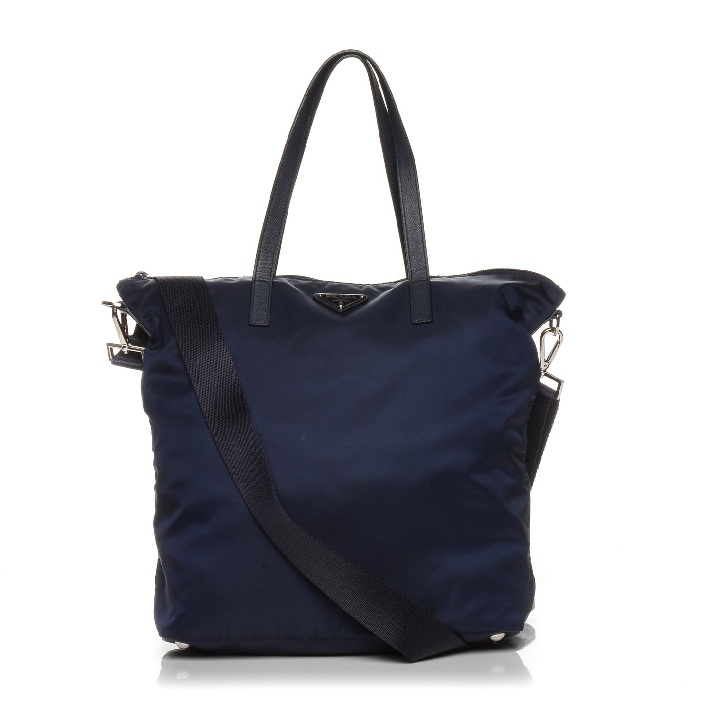 Tessuto Nylon Saffiano Tote Blue