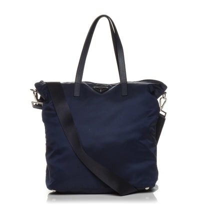Prada Tessuto Nylon Saffiano Tote Blue 7 of 12