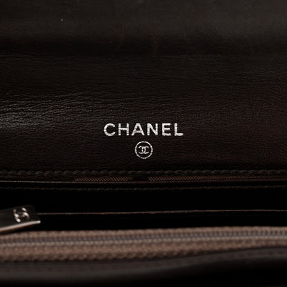 Chanel Lambskin Vertical Quilted Mademoiselle Compact Wallet Dark Brown 6 of 13