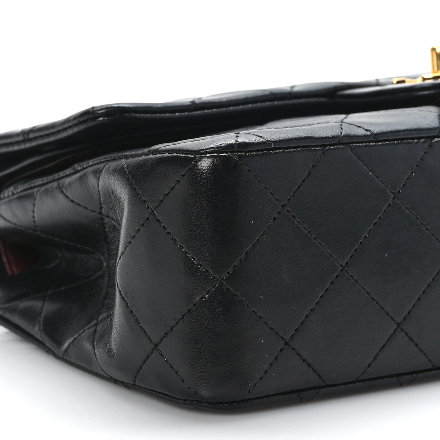 Lambskin Quilted Small Double Flap Black