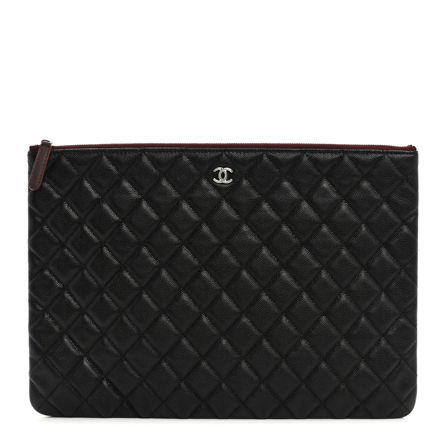 Caviar Quilted Large Cosmetic Case Black