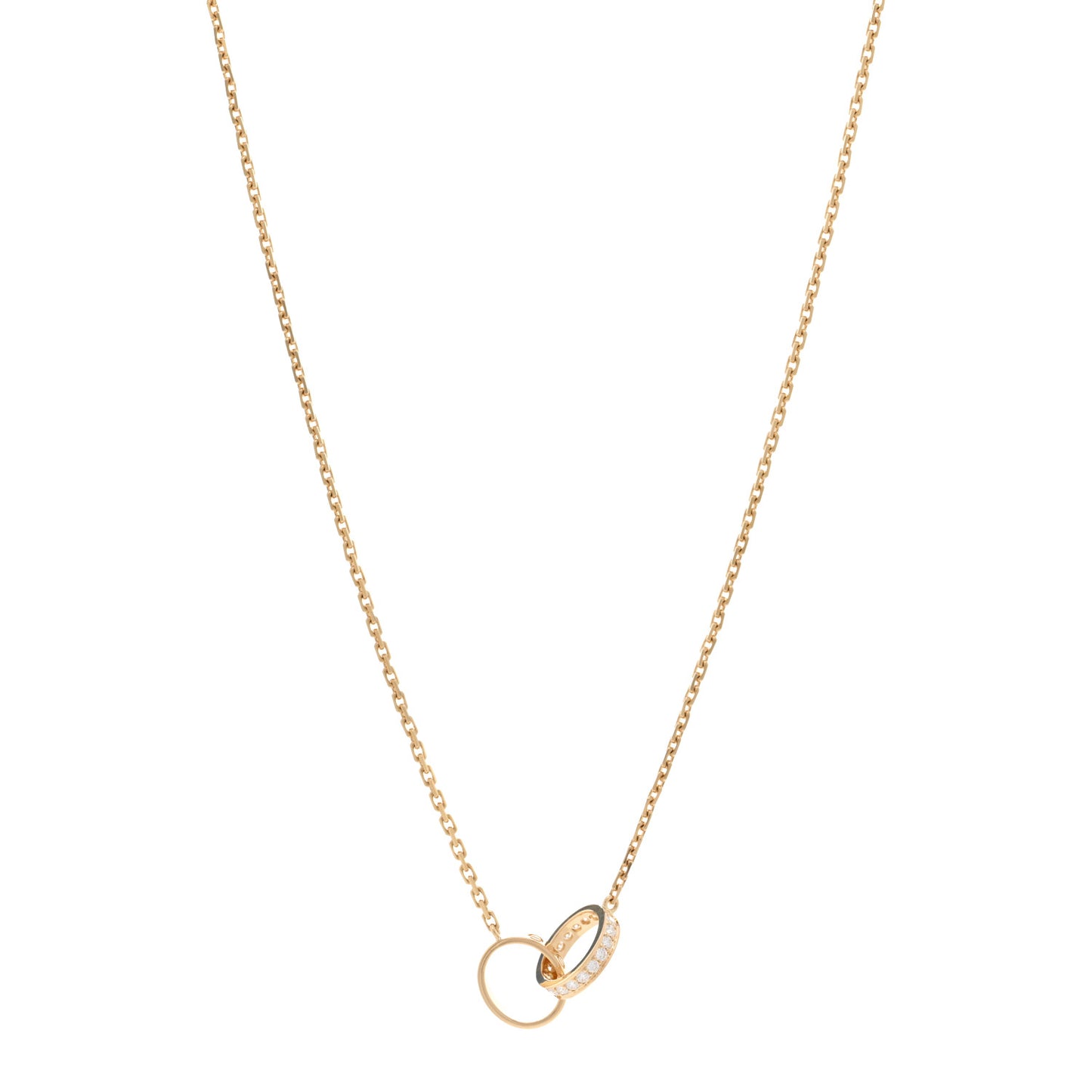 18K Yellow Gold Diamond Interlocking LOVE Necklace