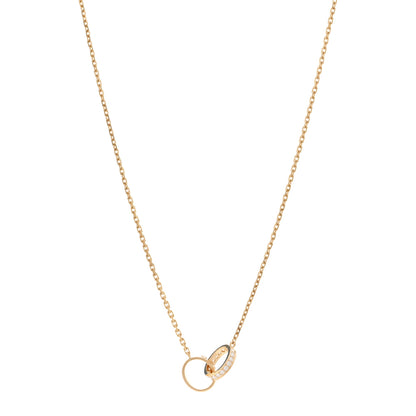 Cartier 18K Yellow Gold Diamond Interlocking LOVE Necklace 1 of 4