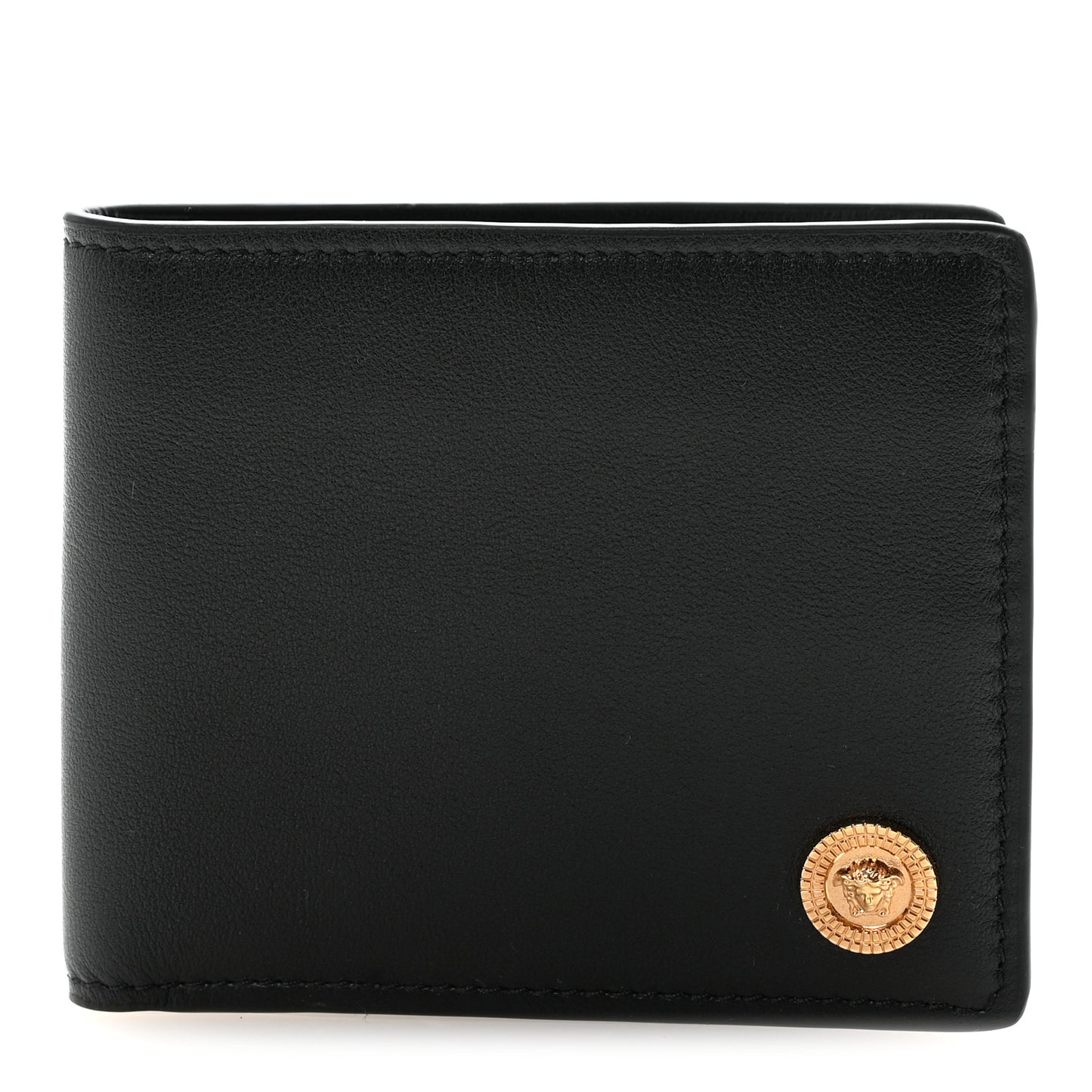 Vitello Medusa Bi-Fold Wallet Black