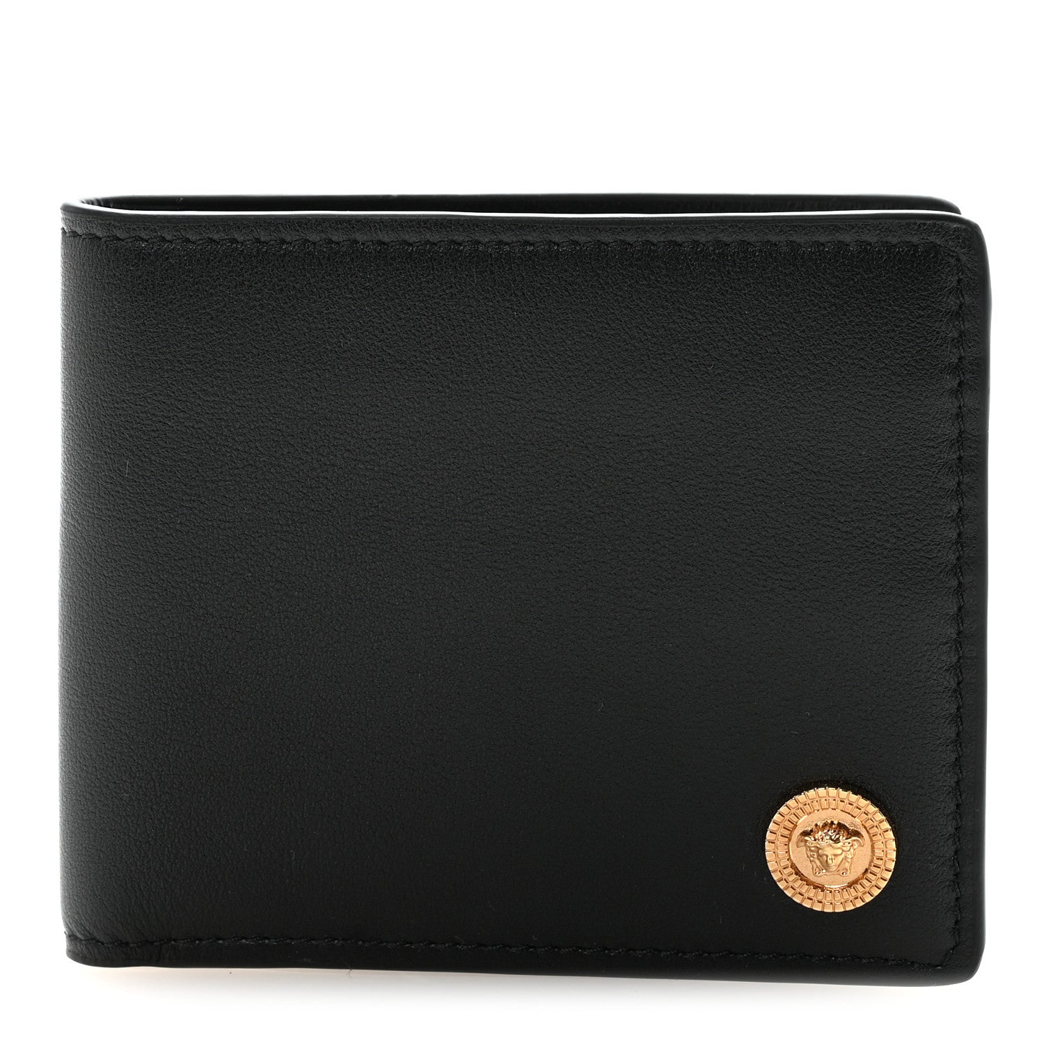Versace Vitello Medusa Bi-Fold Wallet Black 1 of 6