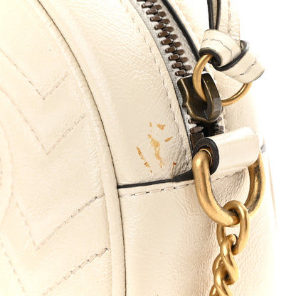 Gucci Calfskin Matelasse Mini GG Marmont Round Shoulder Bag White 12 of 14