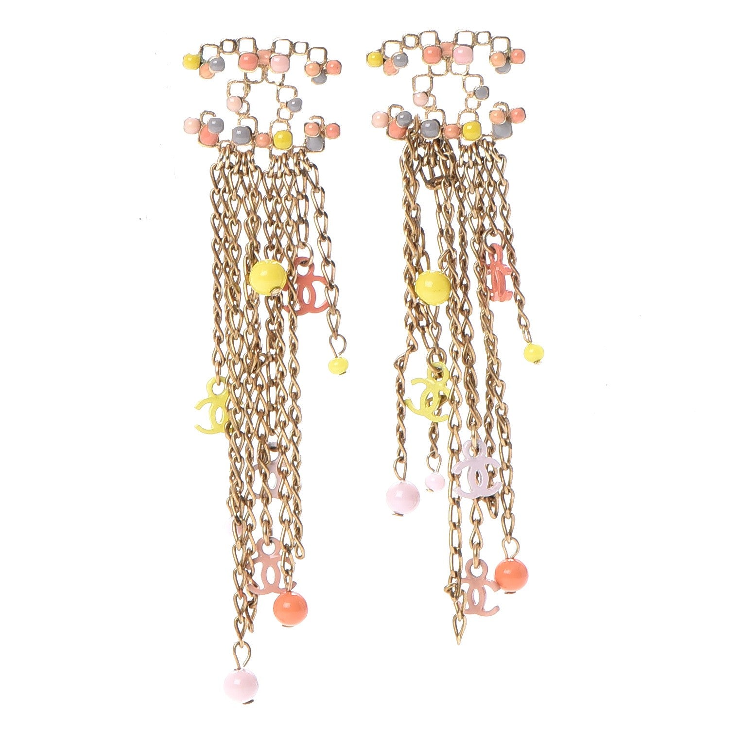 Chanel Enamel CC Dangle Earrings Multicolor 1 of 3