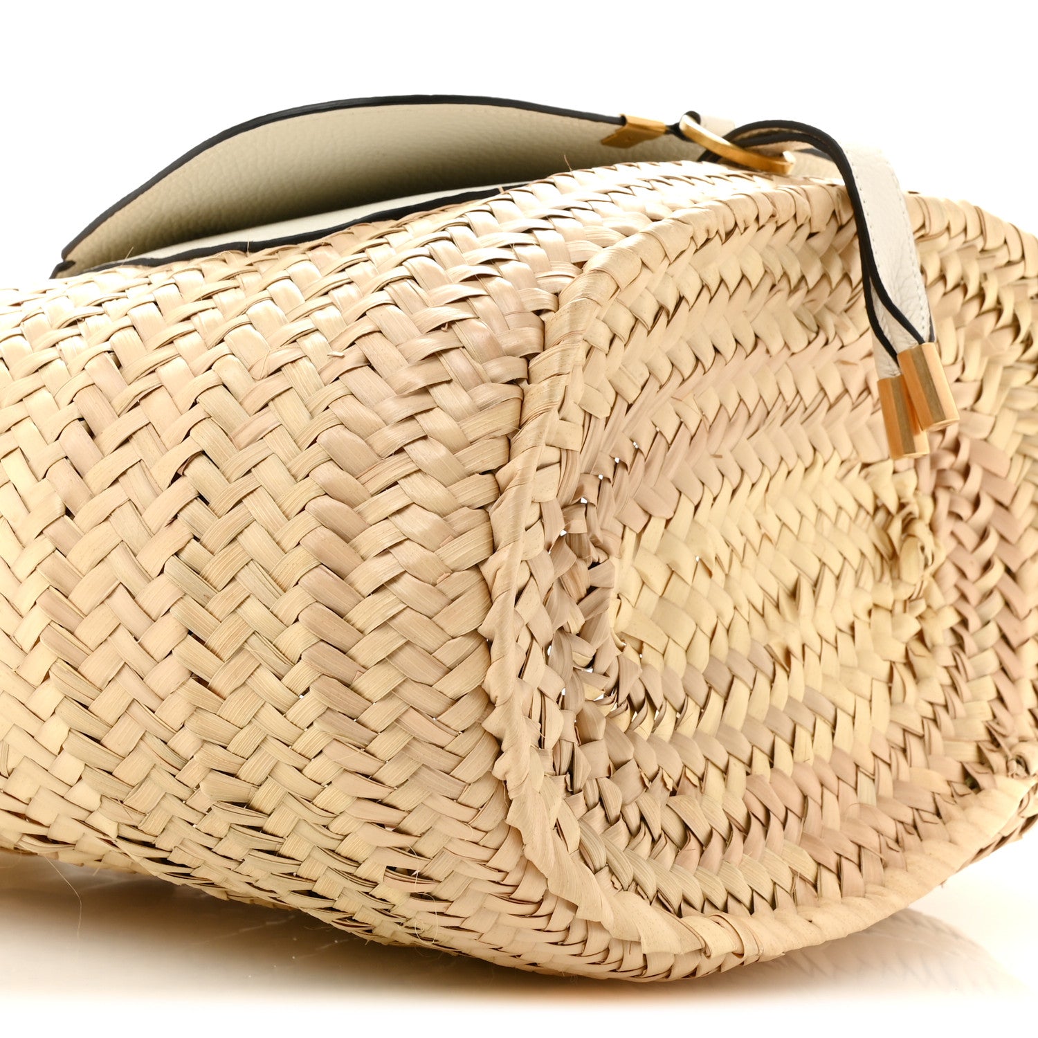 Chloe Raffia Grain Calfskin Medium Marcie Basket White 10 of 11