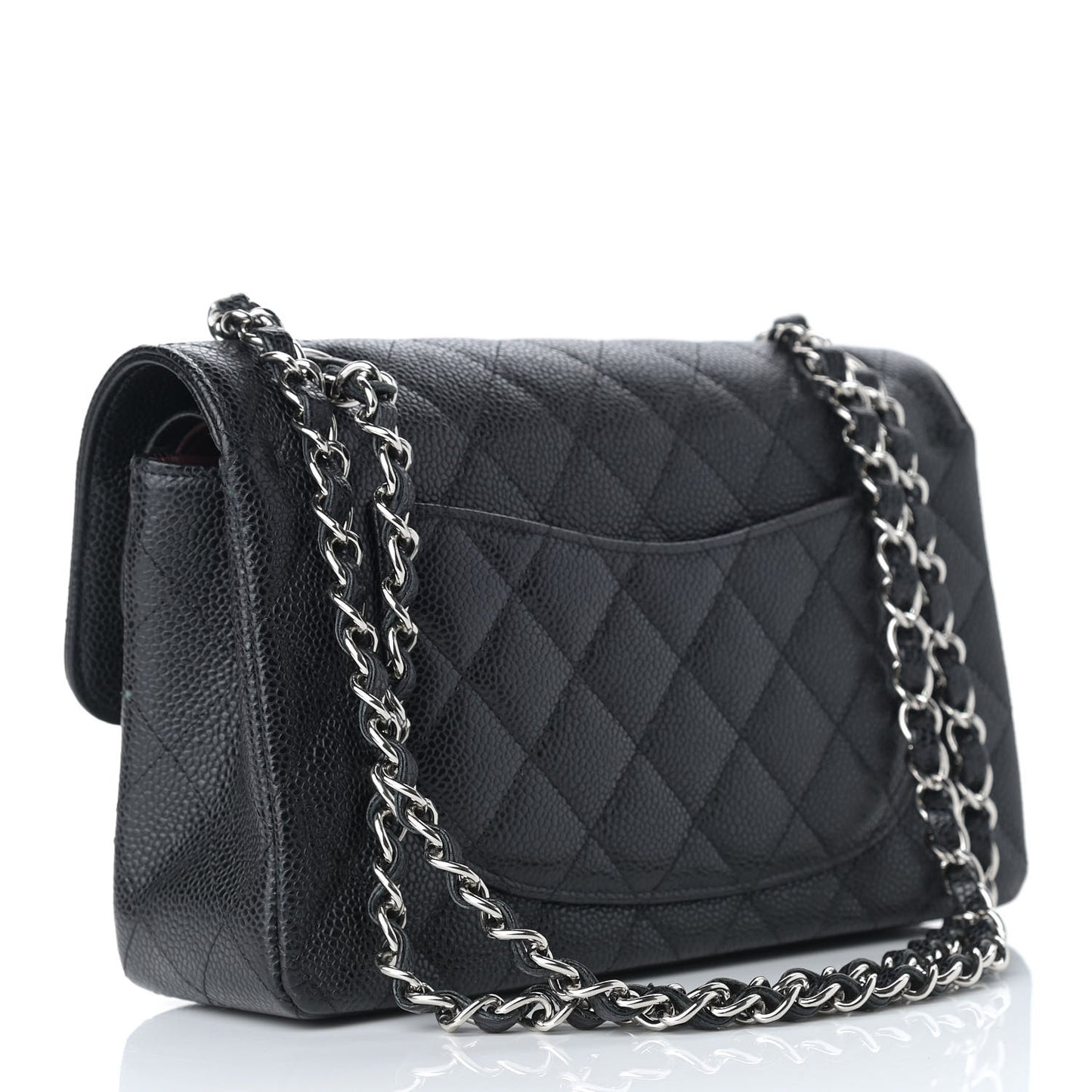 Caviar Quilted Small Double Flap Black