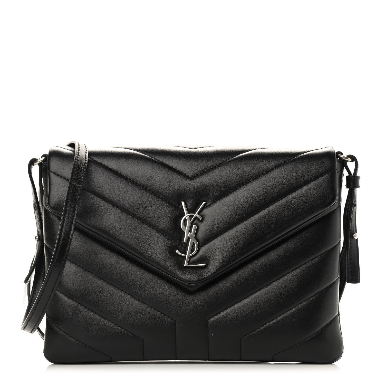 Saint Laurent Calfskin Y Quilted Monogram Loulou Flap Bag Black 1 of 9