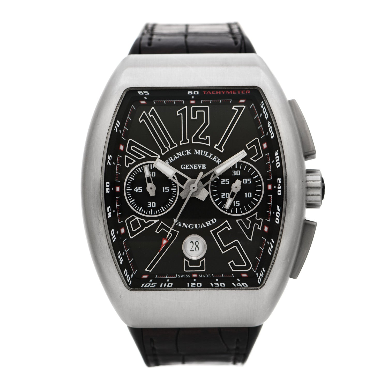 Franck Muller Stainless Steel Alligator 45mm Vanguard Chronograph Automatic Watch Black V45CCDT 1 of 6