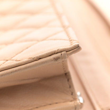 Chanel Lambskin Quilted Clutch with Chain Flap Beige 14 of 17