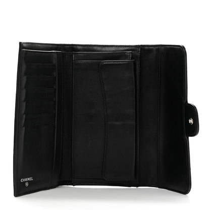 Chanel Lambskin Quilted Large Flap Wallet Black 3 of 10