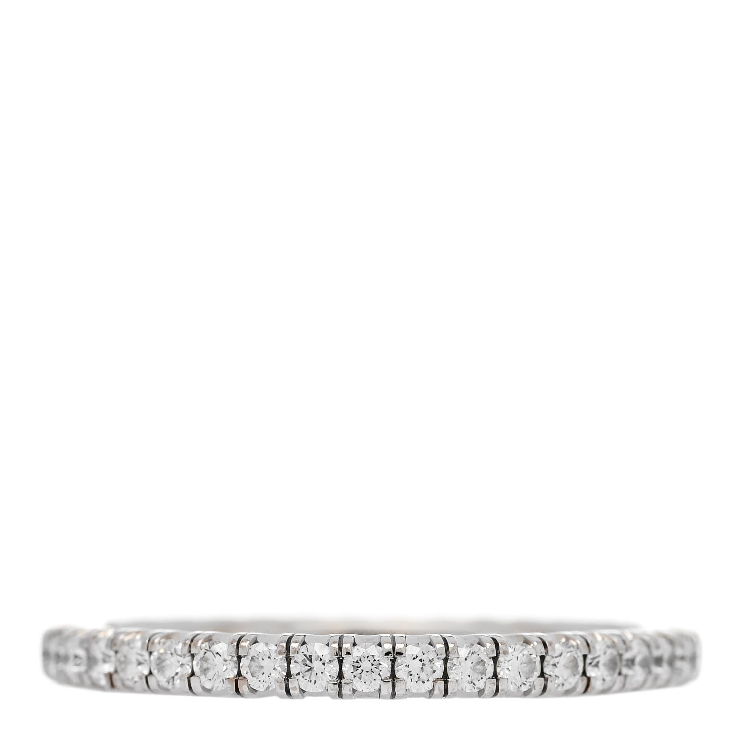 Cartier 18K White Gold Diamond 2mm Etincelle de Cartier Wedding Band Ring 55 7.25 1 of 5