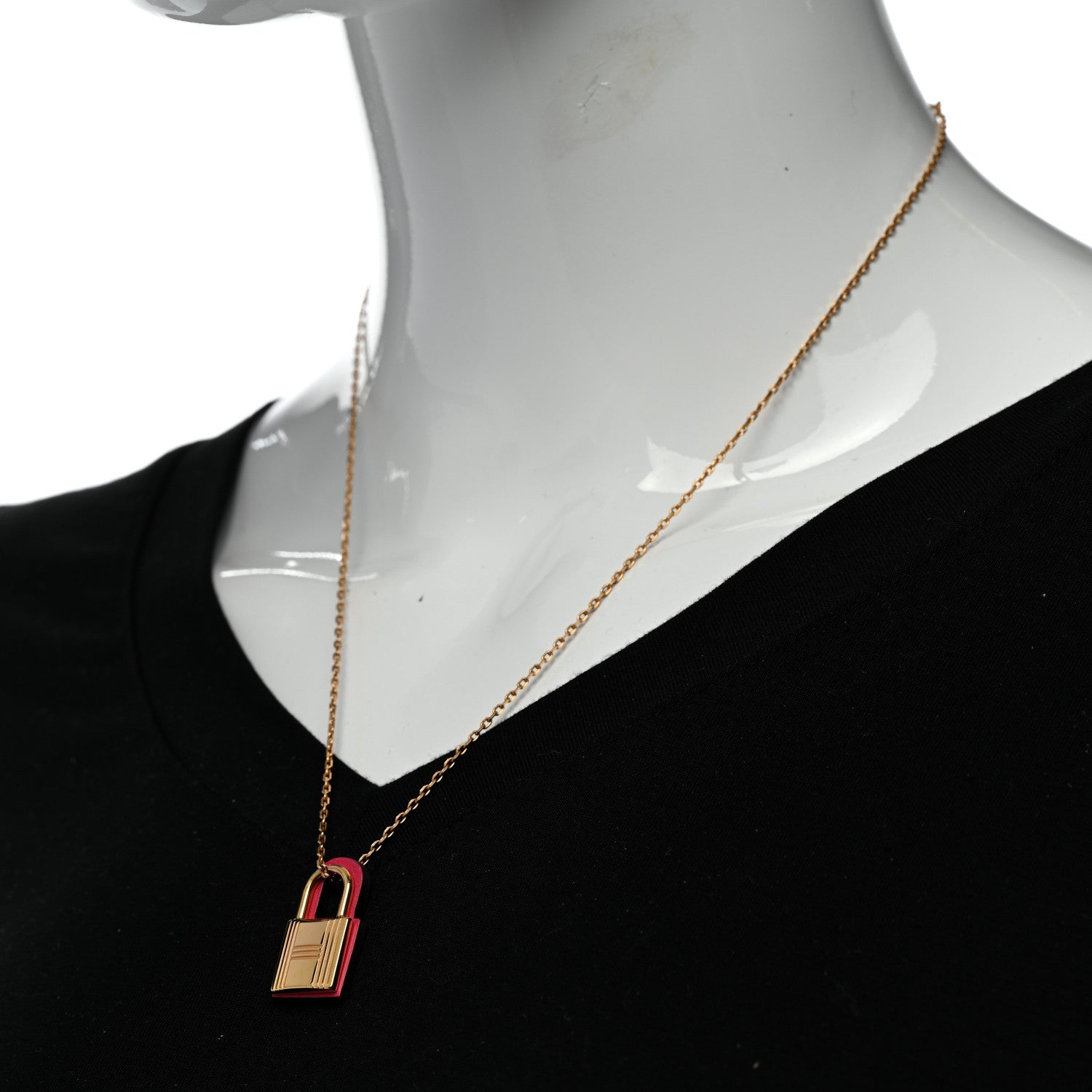 Hermes Swift Small O'Kelly Pendant Necklace Rose Mexico 2 of 6