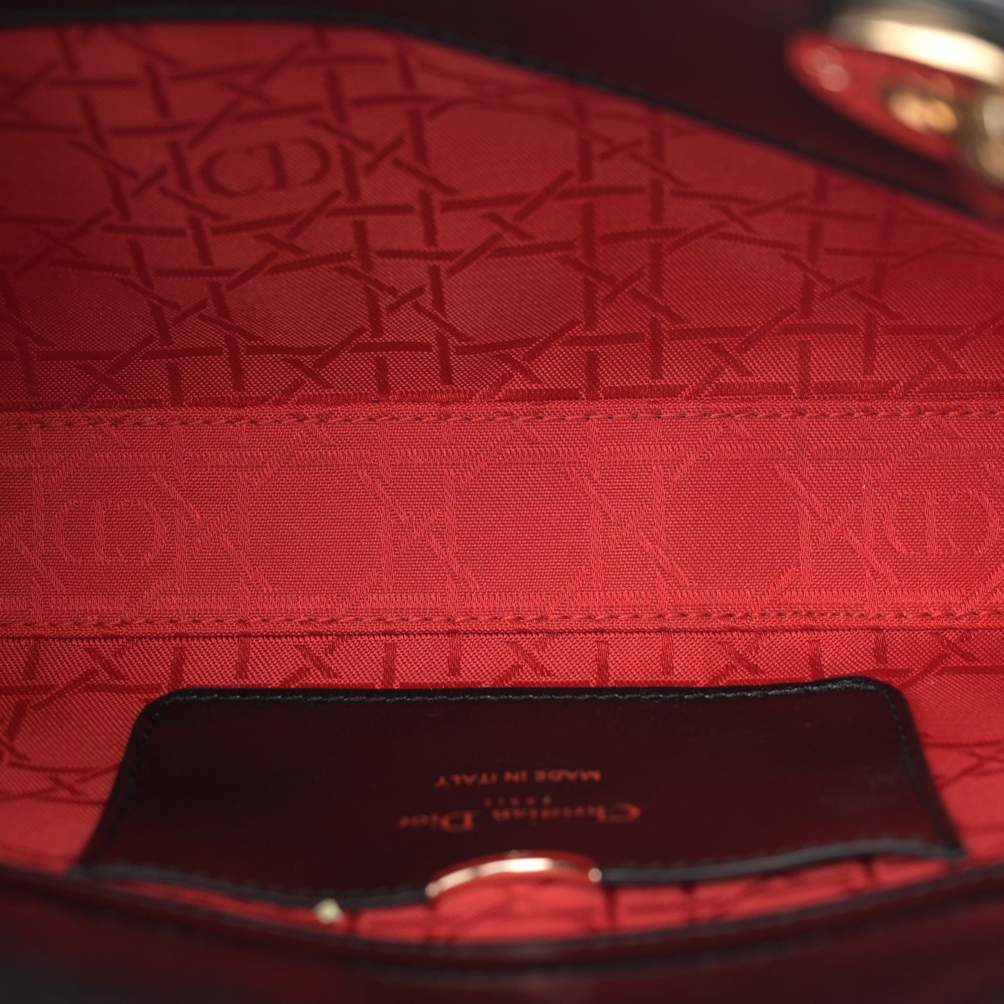 Lambskin Cannage Medium Lady D-Joy Black