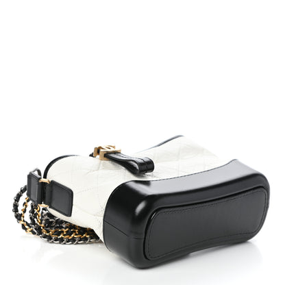 Chanel Aged Calfskin Quilted Small Gabrielle Hobo Black White 4 of 10