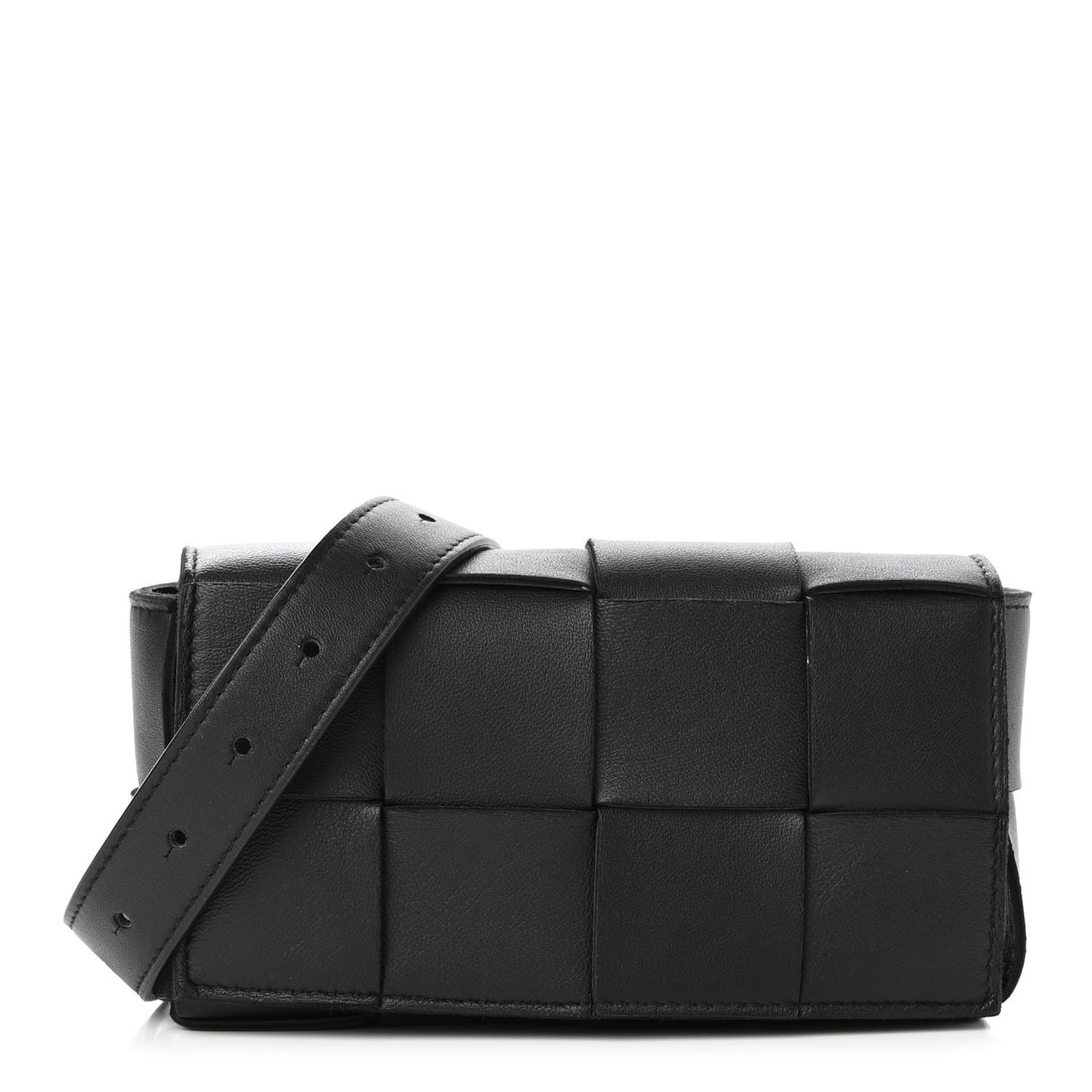 Nappa Maxi Intreccio The Belt Cassette Bag Black