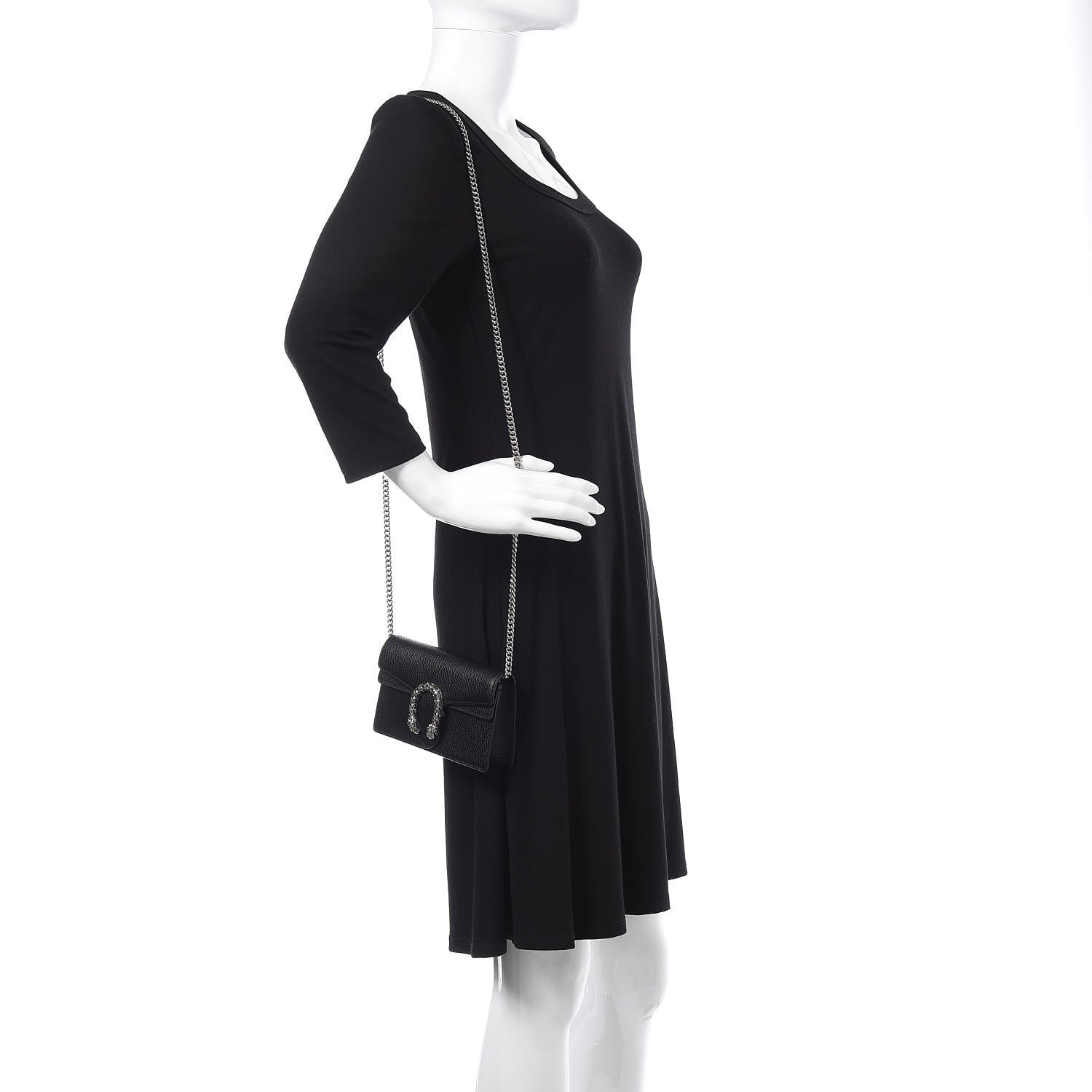 Gucci Calfskin Super Mini Dionysus Shoulder Bag Black 2 of 9
