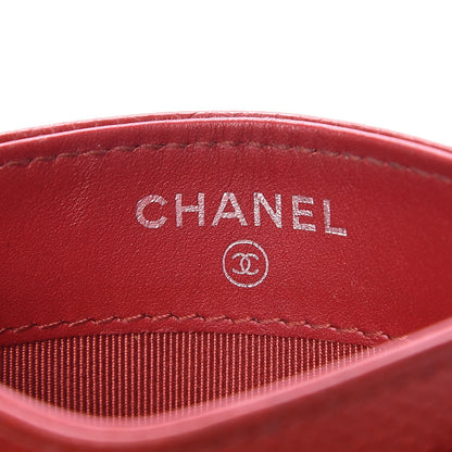 Chanel Caviar Quilted Card Holder Dark Red 6 of 9