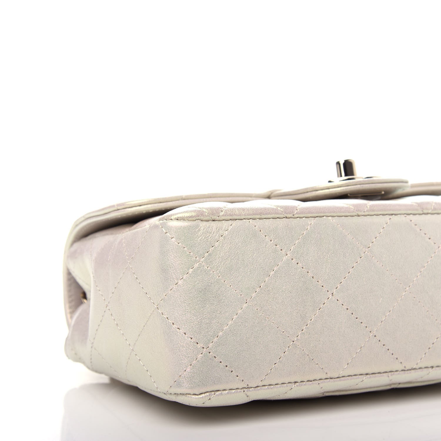 Chanel Iridescent Lambskin Quilted Mini Rectangular Flap Ivory 8 of 11