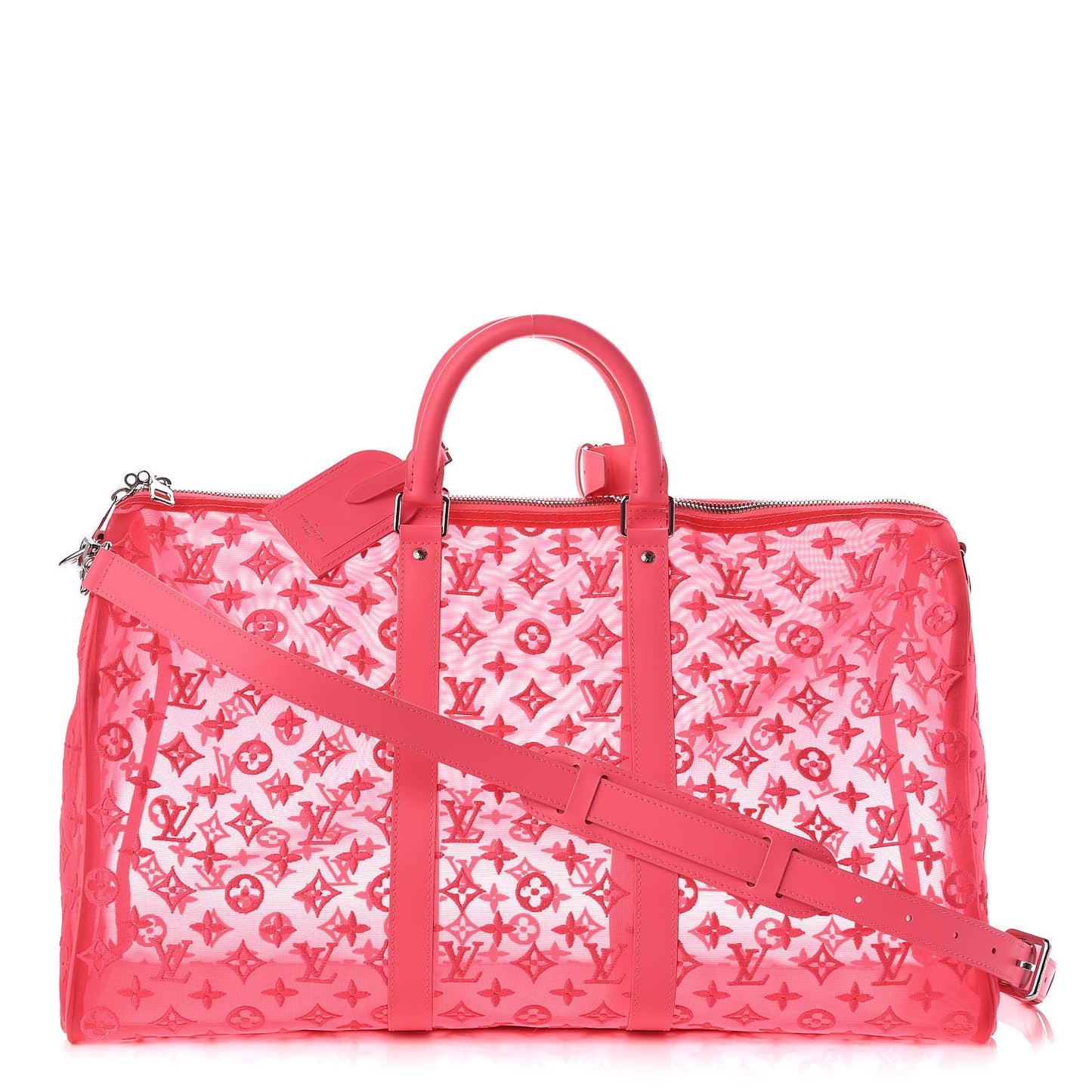 Monogram Fluo See Through Keepall Bandouliere 50 Rose