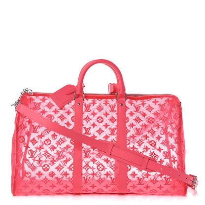 Louis Vuitton Monogram Fluo See Through Keepall Bandouliere 50 Rose 1 of 13
