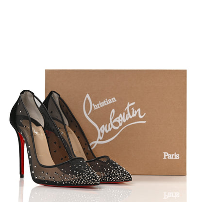 Christian Louboutin Veau Velours Crystal Strass Follies 100 Pumps 38 Black 8 of 8