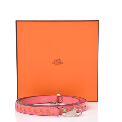 Hermes Epsom 16mm Tressage Shoulder Strap Rose Azalee Abricot 4 of 4