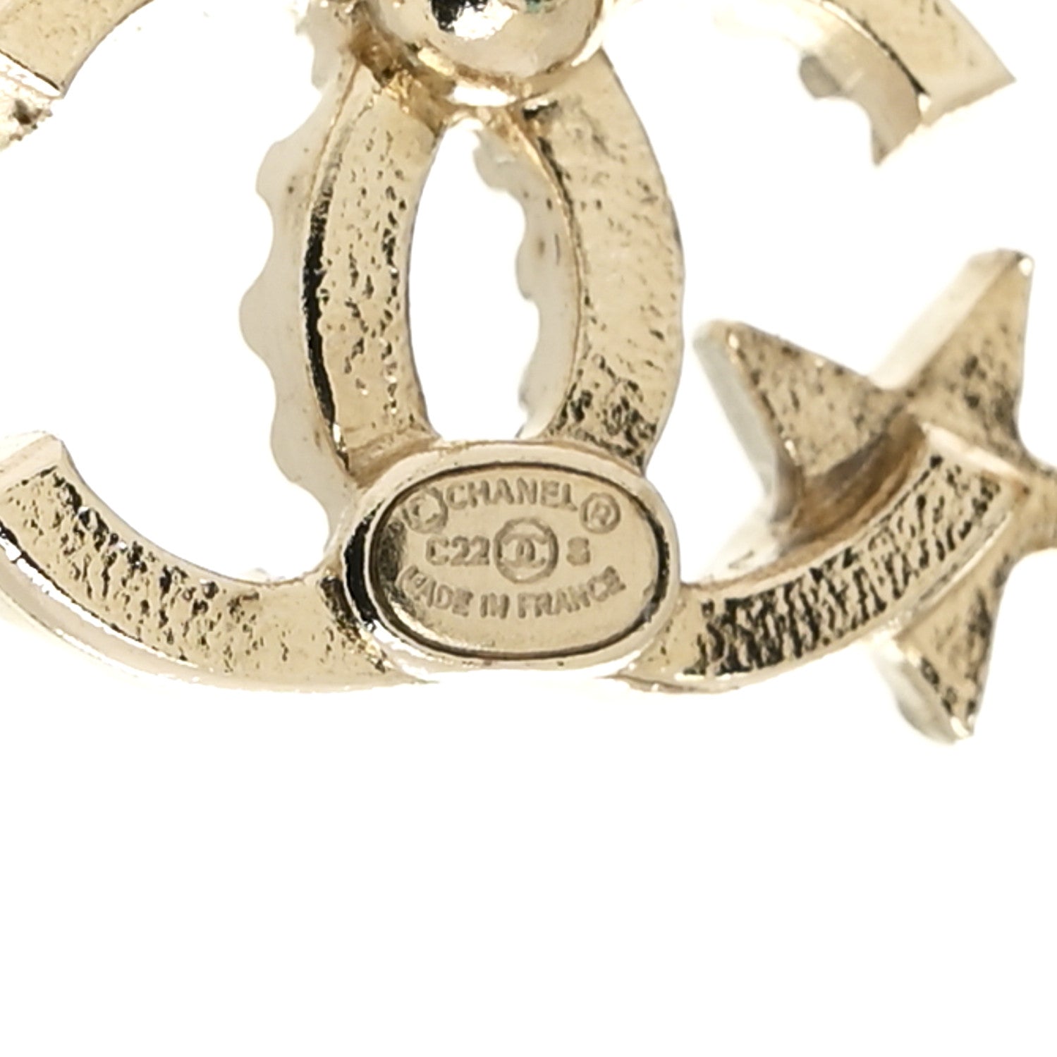 Chanel Crystal CC Starfall Earrings Gold 4 of 4