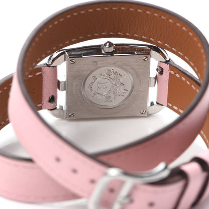 Hermes Stainless Steel Swift Diamond Pink Sapphire Mother of Pearl 23mm Cape Cod Double Tour Quartz Watch Rose Sakura 4 of 6