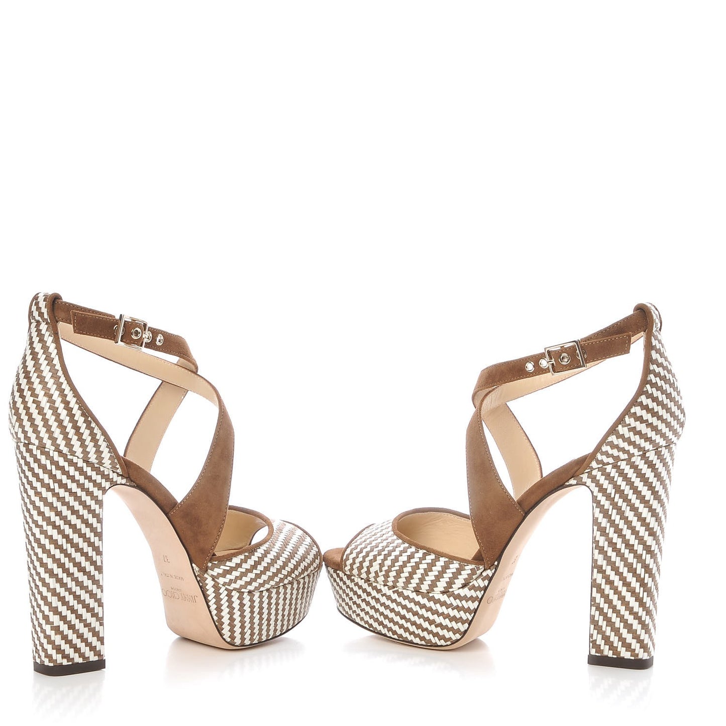 Woven Raffia April 120 Sandals 37 Cacao