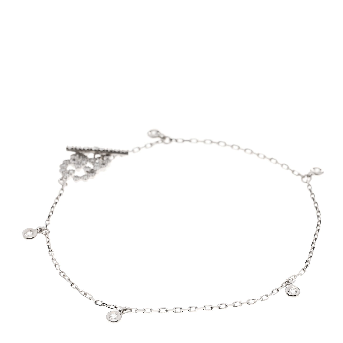 18K White Gold Diamond GG Running Bracelet