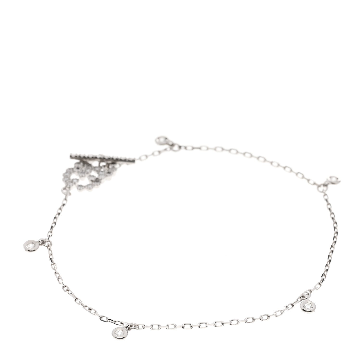 Gucci 18K White Gold Diamond GG Running Bracelet 2 of 6