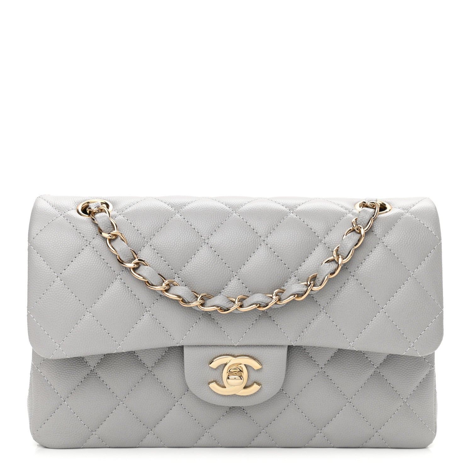 Chanel Caviar Quilted Small Double Flap Grey 1 of 11