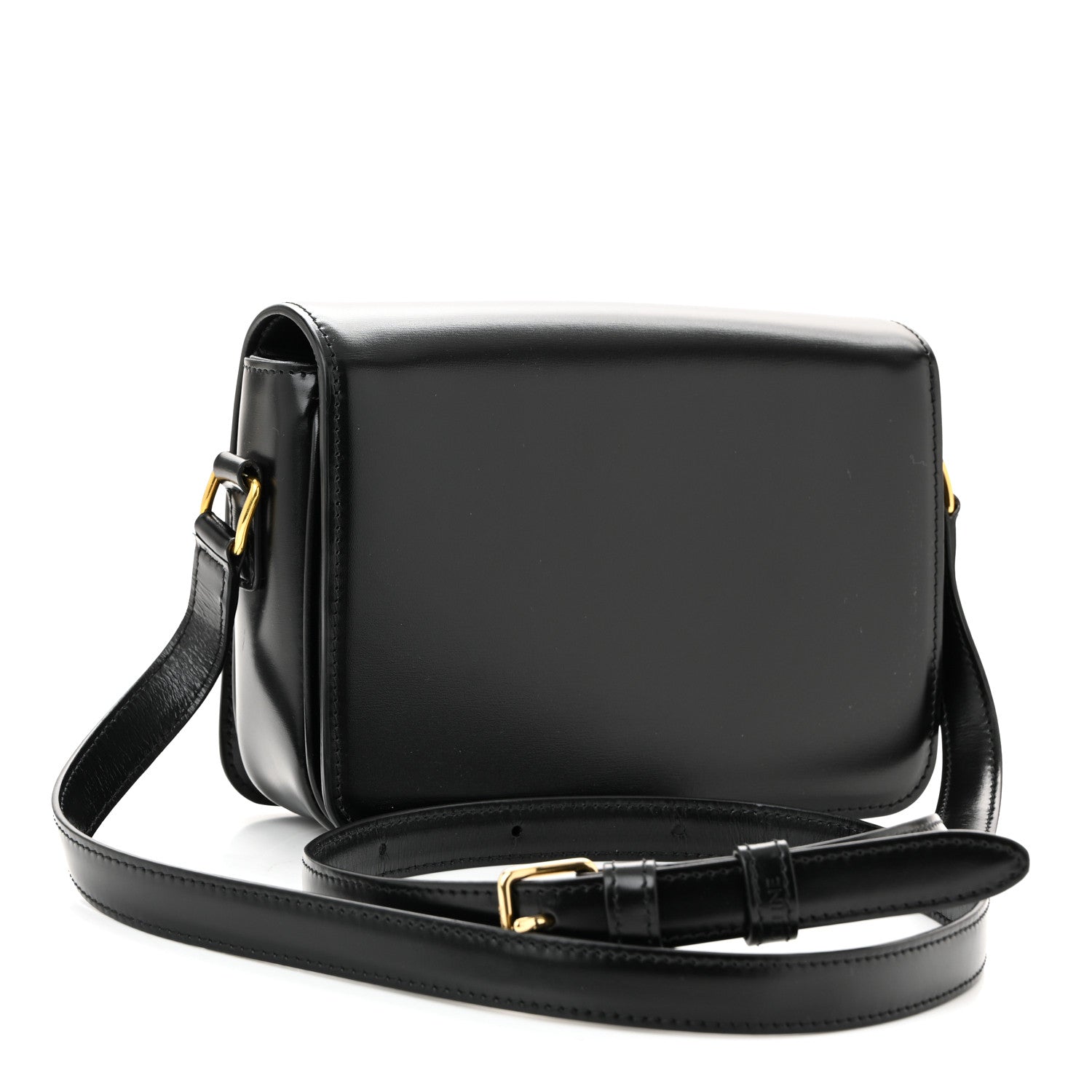 Celine Shiny Calfskin Teen Triomphe Black 3 of 10