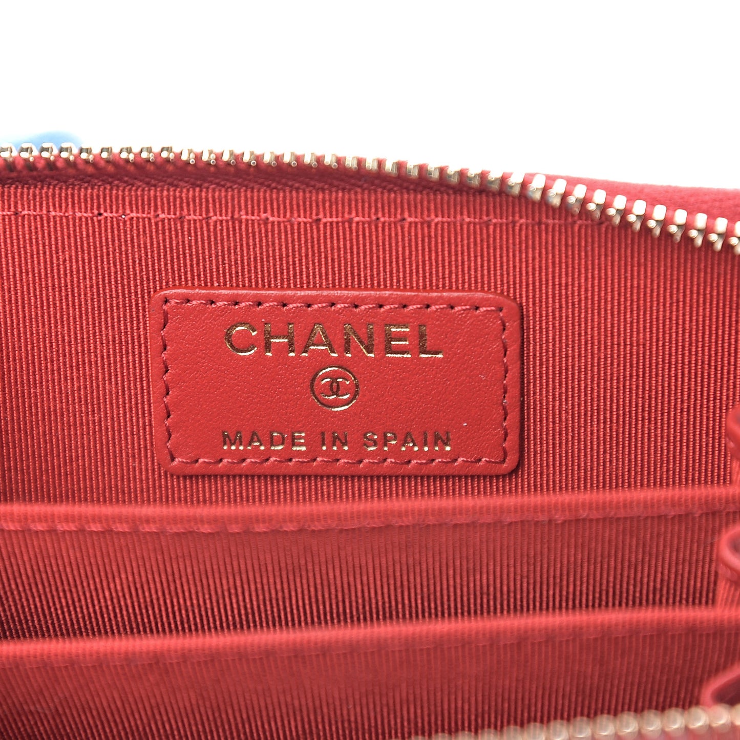 Caviar Quilted Zip Coin Purse Red