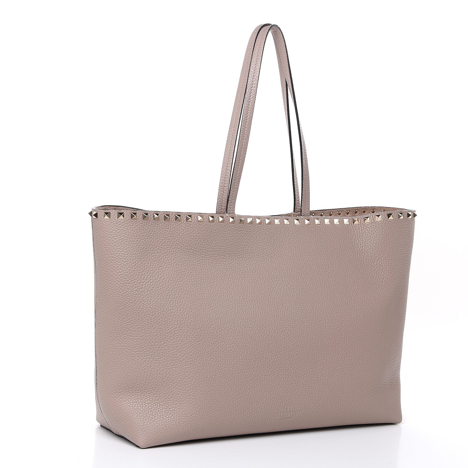Valentino Garavani Grained Calfskin Rockstud Shoulder Tote Poudre 3 of 11