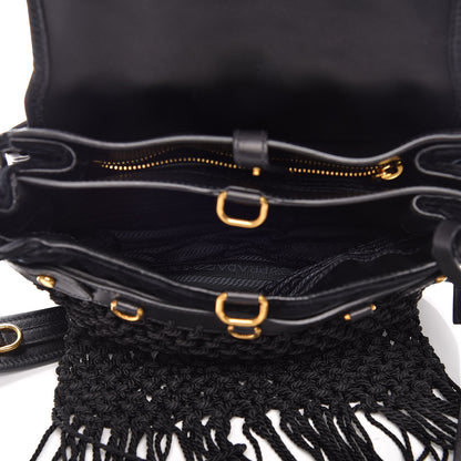 Prada Velluto Quilted CIty Corsaire Hunting Bag Black 7 of 9