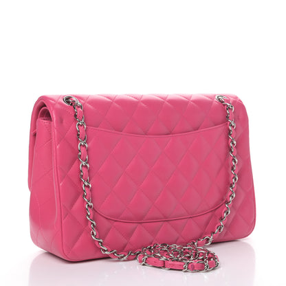 Chanel Lambskin Quilted Jumbo Double Flap Dark Pink 2 of 4