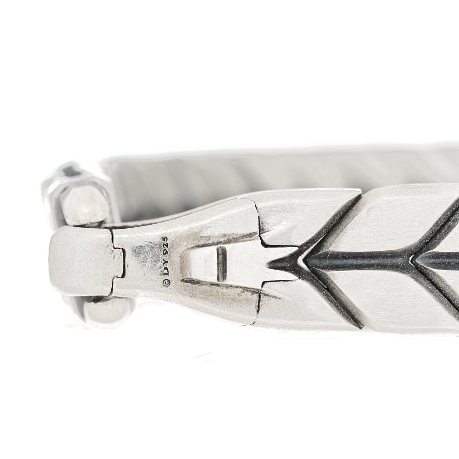 David Yurman Sterling Silver 7mm Chevron Woven Bracelet 4 of 4
