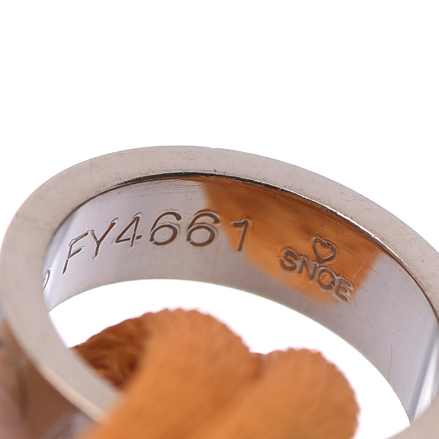 18K White Gold LOVE Adjustable Cord Bracelet Orange