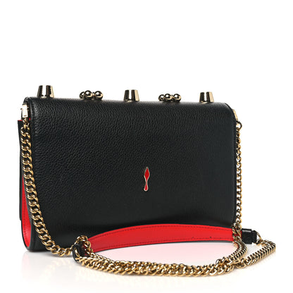 Christian Louboutin Calfskin Spikes Empire Paloma Clutch Black 3 of 11