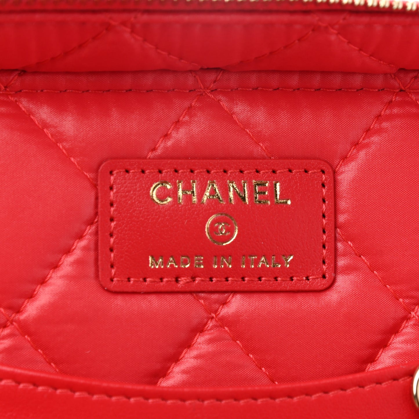 Caviar Quilted Large Vanity Pouch Red