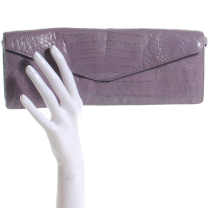 Nancy Gonzalez Crocodile Envelope Clutch Lilac 3 of 8